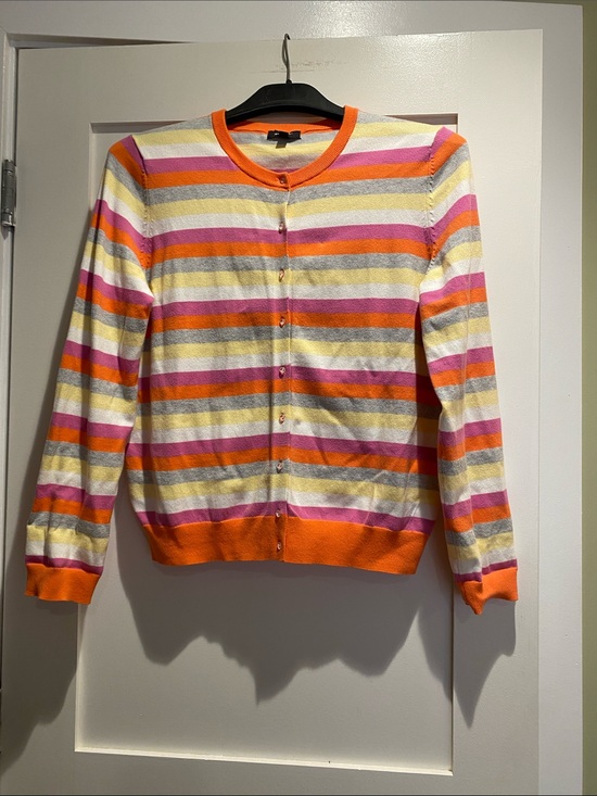 Lord & Taylor Other - Lord & Taylor Striped Cardigan in Orange, Pink, Grey, White & Yellow. Size XL